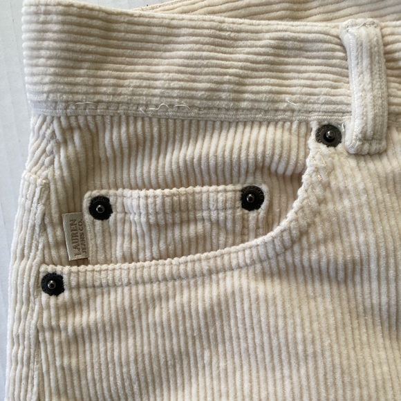 Lauren Jeans Co. corduroy cotton casual cream pants 14P - Picture 7 of 12